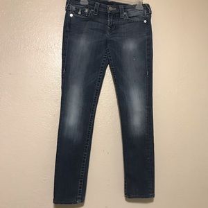 True religion skinny blue jeans women’s size 28